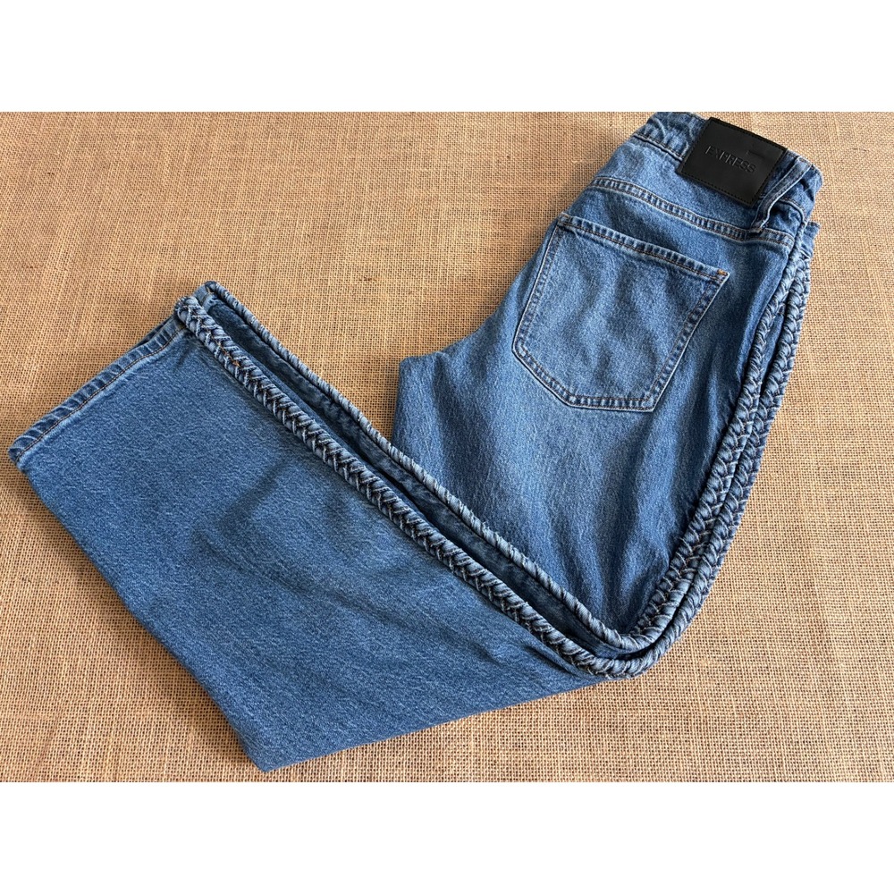 Western Express Women 6 Boho Braided Side Seam Straight Leg Denim Jeans